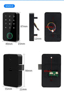 Fechadura de came sem perfuração Tuya Smart Fingerprint Lock para armários, portas, gavetas, arquivos, caixas de correio, móveis e lockers.