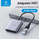 Adaptador Hagibis USB-A/C para HDMI compatível com MST, conversor para dois monitores e três telas, compatível com laptops Windows e Mac M1/M2/M3.