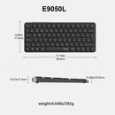 Teclado sem fio Bluetooth Rapoo E9050L/9010M ABNT2 para vários dispositivos, na cor preta, com teclas multimidia.