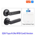 Fechadura Eletrônica Digital Inteligente Tuya M5 BLE com Leitor de Impressão Digital, Senha/Chave/Cartão IC (Opcional)/ Desbloqueio via Smartlife/Aplicativo Tuya