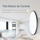 Luminária de teto LED inteligente 36W 50W 220V dimerizável, moderna, com controle remoto por aplicativo para quarto e sala de estar.