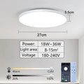 Luminária de teto LED inteligente 36W 50W 220V dimerizável, moderna, com controle remoto por aplicativo para quarto e sala de estar.