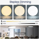 Luminária de teto LED inteligente 36W 50W 220V dimerizável, moderna, com controle remoto por aplicativo para quarto e sala de estar.