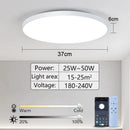 Luminária de teto LED inteligente 36W 50W 220V dimerizável, moderna, com controle remoto por aplicativo para quarto e sala de estar.