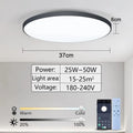 Luminária de teto LED inteligente 36W 50W 220V dimerizável, moderna, com controle remoto por aplicativo para quarto e sala de estar.