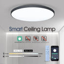 Luminária de teto LED inteligente 36W 50W 220V dimerizável, moderna, com controle remoto por aplicativo para quarto e sala de estar.
