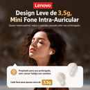 Fones de ouvido intra-auriculares Lenovo LP19 com som estéreo Hi-Fi, TWS, sem fio, Bluetooth, com chamadas HD e microfone integrado.