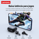 Fones de ouvido sem fio Lenovo LP40 originais, TWS, Bluetooth, com controle por toque, ideais para esportes e com som estéreo para celulares Android.