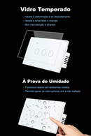 Interruptor inteligente Wi-Fi de parede com toque sensível, controle remoto, 1 a 4 botões, para luz LED, com painel de vidro.
