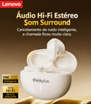 Fones de ouvido intra-auriculares Lenovo LP19 com som estéreo Hi-Fi, TWS, sem fio, Bluetooth, com chamadas HD e microfone integrado.